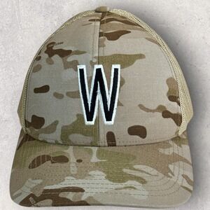 Pacific Headwear M08 Camo Trucker Hat Brown Desert Camo W Logo Snapback